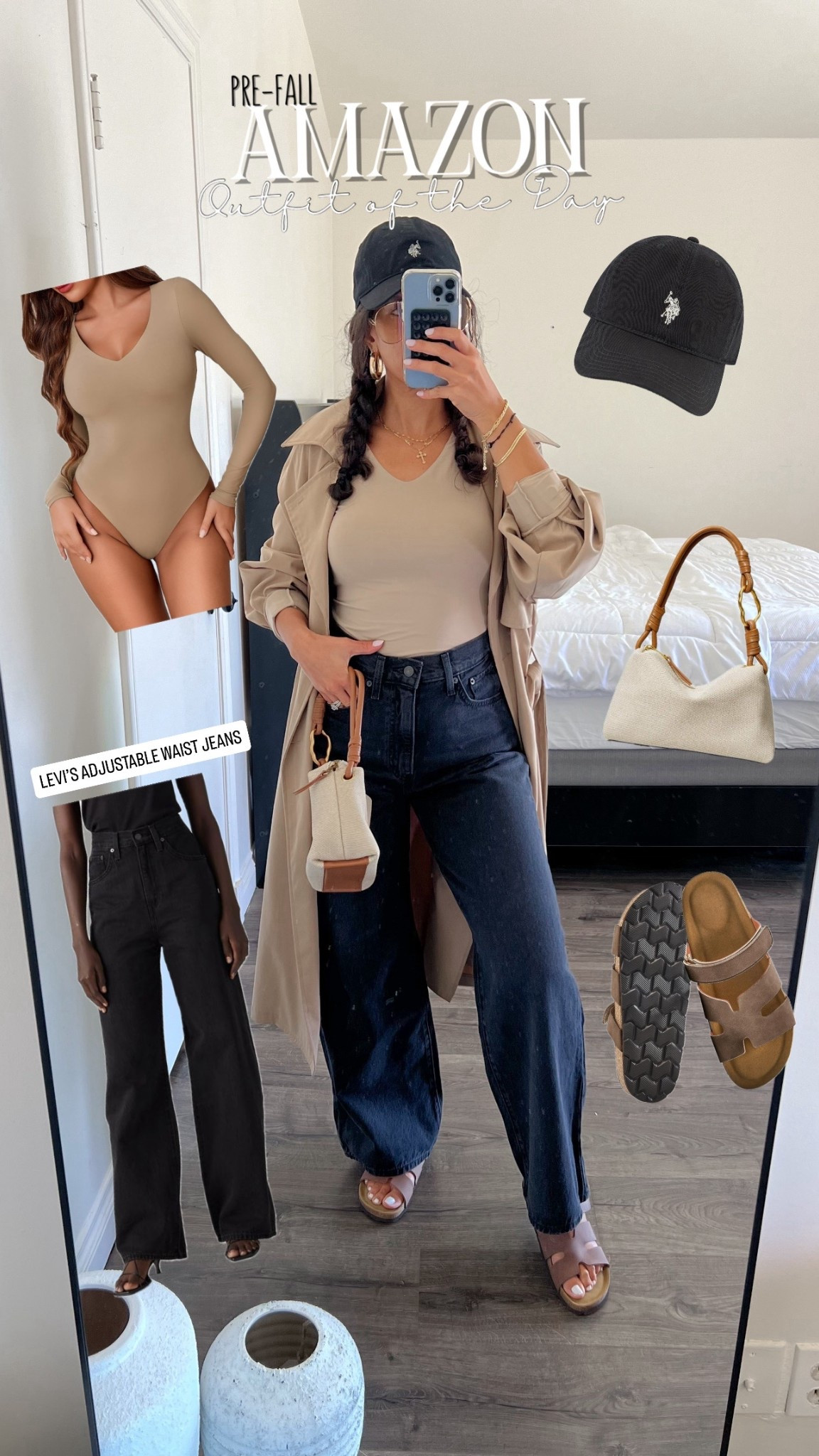 Pre-fall outfit of the day! Levi’s jeans size 27, bodysuit size medium, trench coat size medium! 

#LTKFindsUnder50 #LTKStyleTip #LTKSeasonal