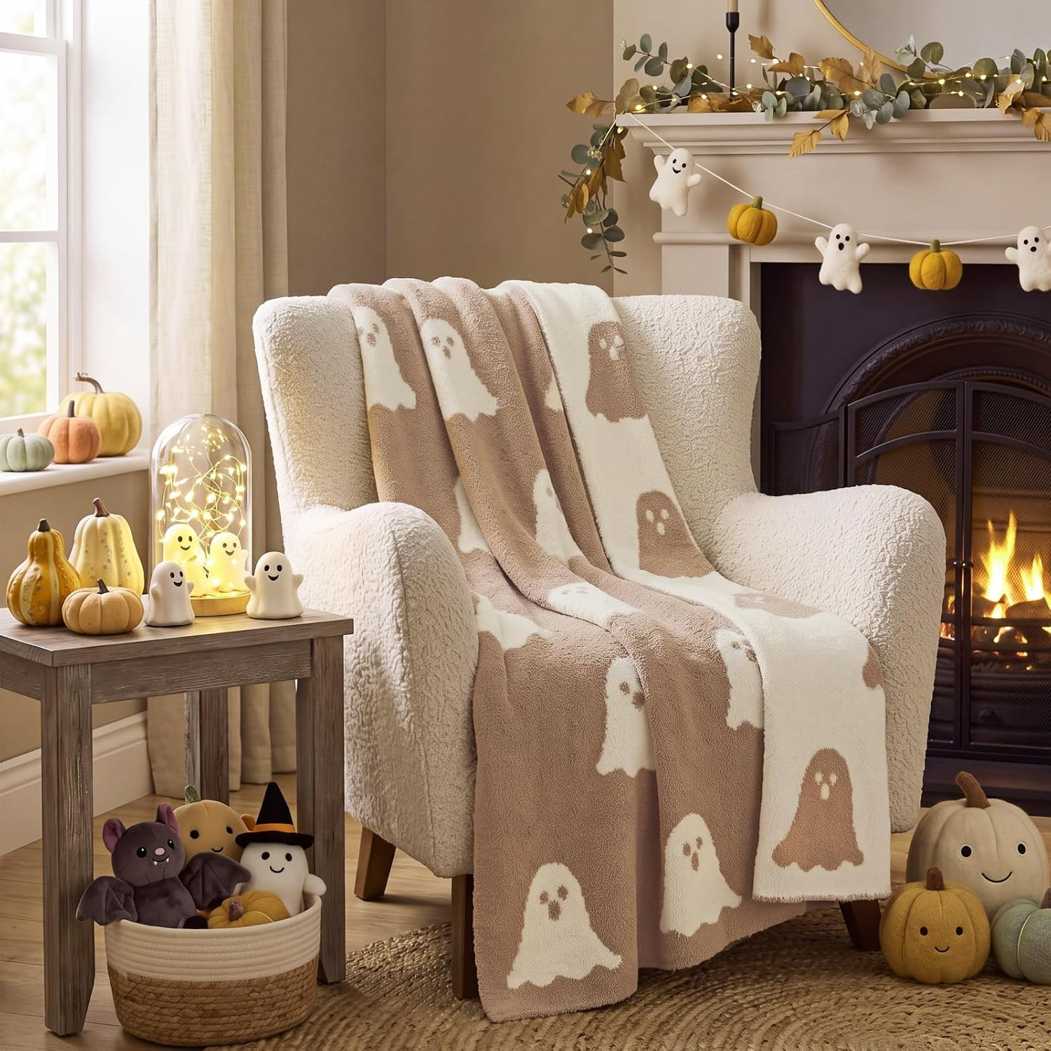 Halloween Boo Black Pumpkin Throw Blanket 50x60 Inch for Sofa | Amazon (US)