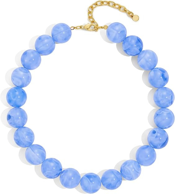 WOWORAMA Colorful Chunky Necklaces for Women 20MM Large Oversized Resin Beaded Necklace Bold Stat... | Amazon (US)