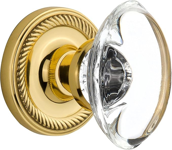 Nostalgic Warehouse 711448, Single Dummy, Polished Brass Rope Rosette with Oval Clear Crystal Gla... | Amazon (US)