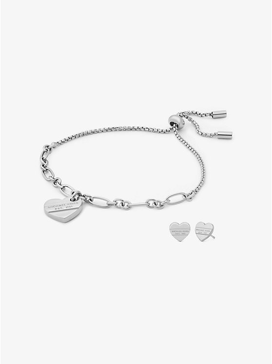Silver-Tone Brass Slider Bracelet and Earrings Gift Set | Michael Kors US