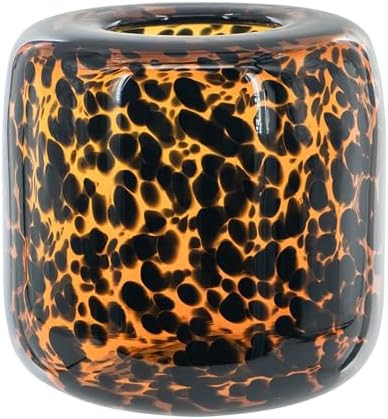 Brown and Amber Glass Vase with Leopard Pattern | Handcrafted Glass | Cheetah-Inspired Decor | Mo... | Amazon (US)