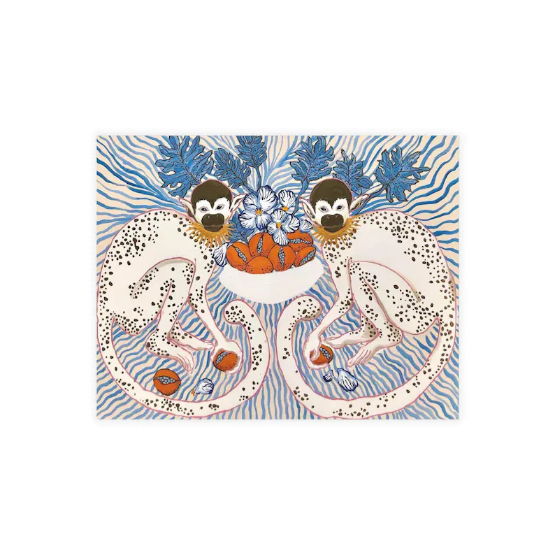 Monkeys Blue Radiance, Design by Paige Gemmel, Postcard Bundle, Handwritten Notes, Gifts, Greetin... | Etsy (US)