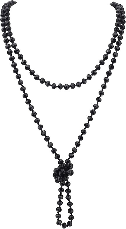 Firstmeet Fashion Beads Rope Knot Long Beaded Necklace Versatile 60" Strand Costume Jewelry for W... | Amazon (US)
