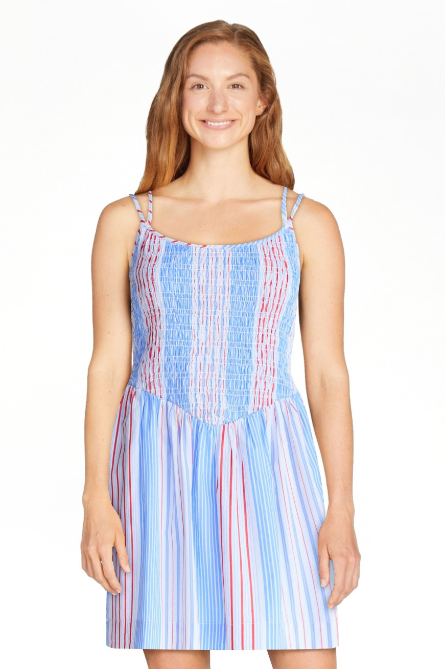 Free Assembly Women's Sleeveless Smocked Cotton Mini Dress, Sizes XS-XXL | Walmart (US)