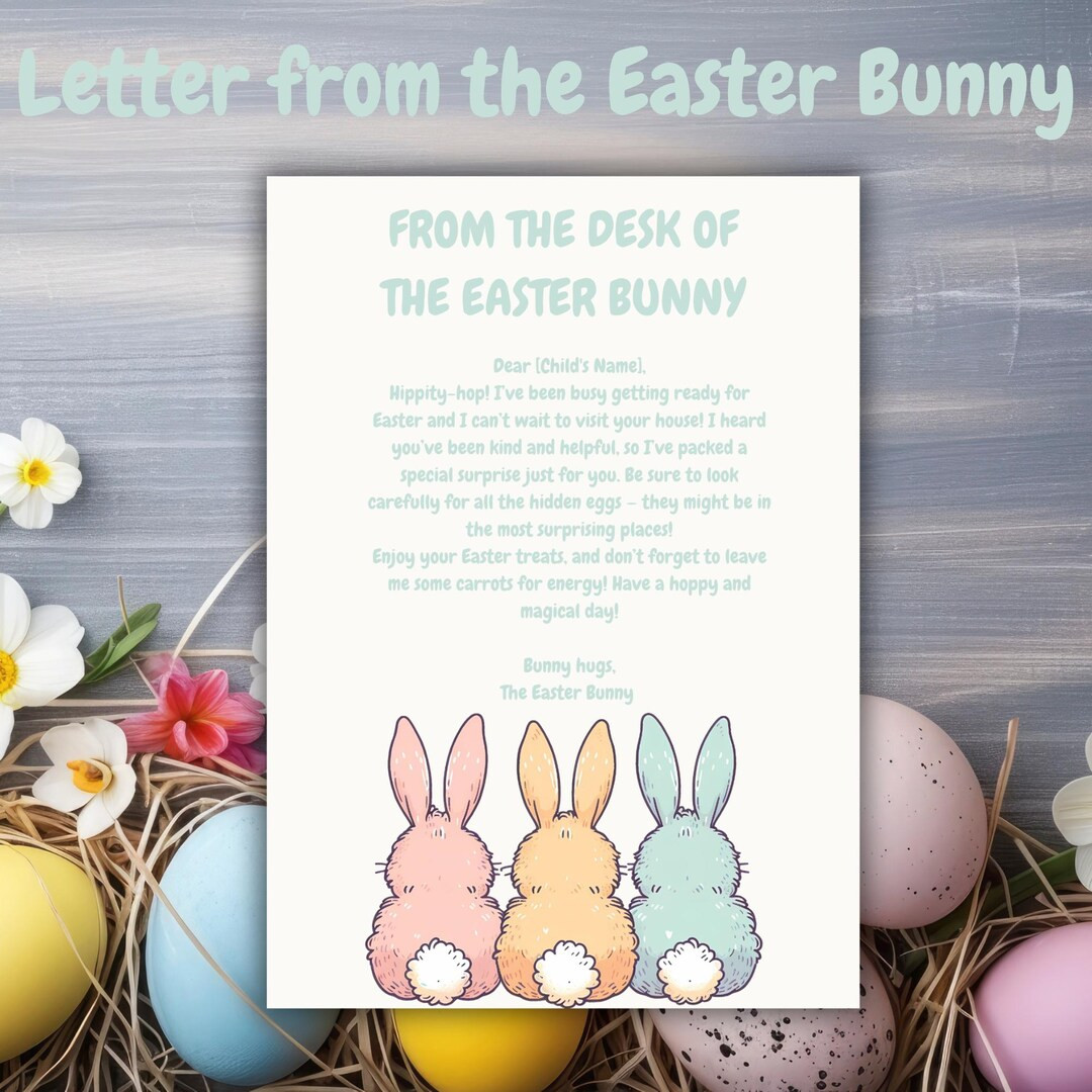 Editable Official Easter Bunny Letter Template I Printable From the Desk of the Easter Bunny I Pe... | Etsy (US)