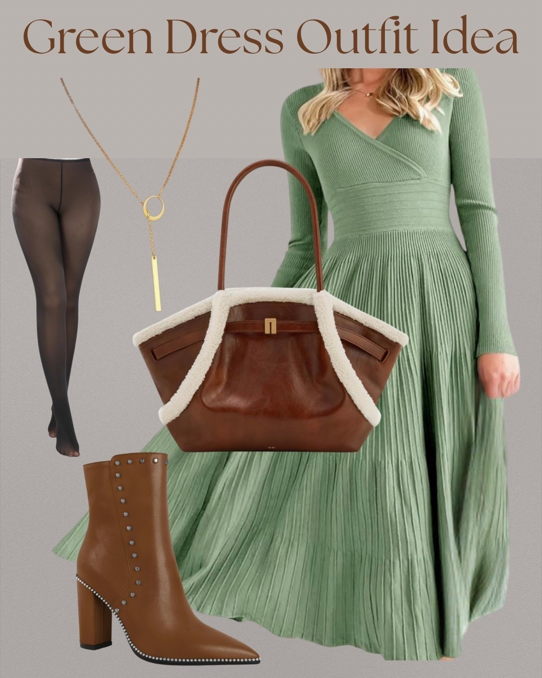Green dress outfit idea that feels feminine, comfortable, and elevated.
The pleated midi dress moves beautifully, the brown boots ground the look, and this tote makes it practical enough for everyday wear.

#LTKStyle #LTKDresses #LTKFallStyle #LTKShoes #LTKAccessories #LTKFinds

#LTKootd