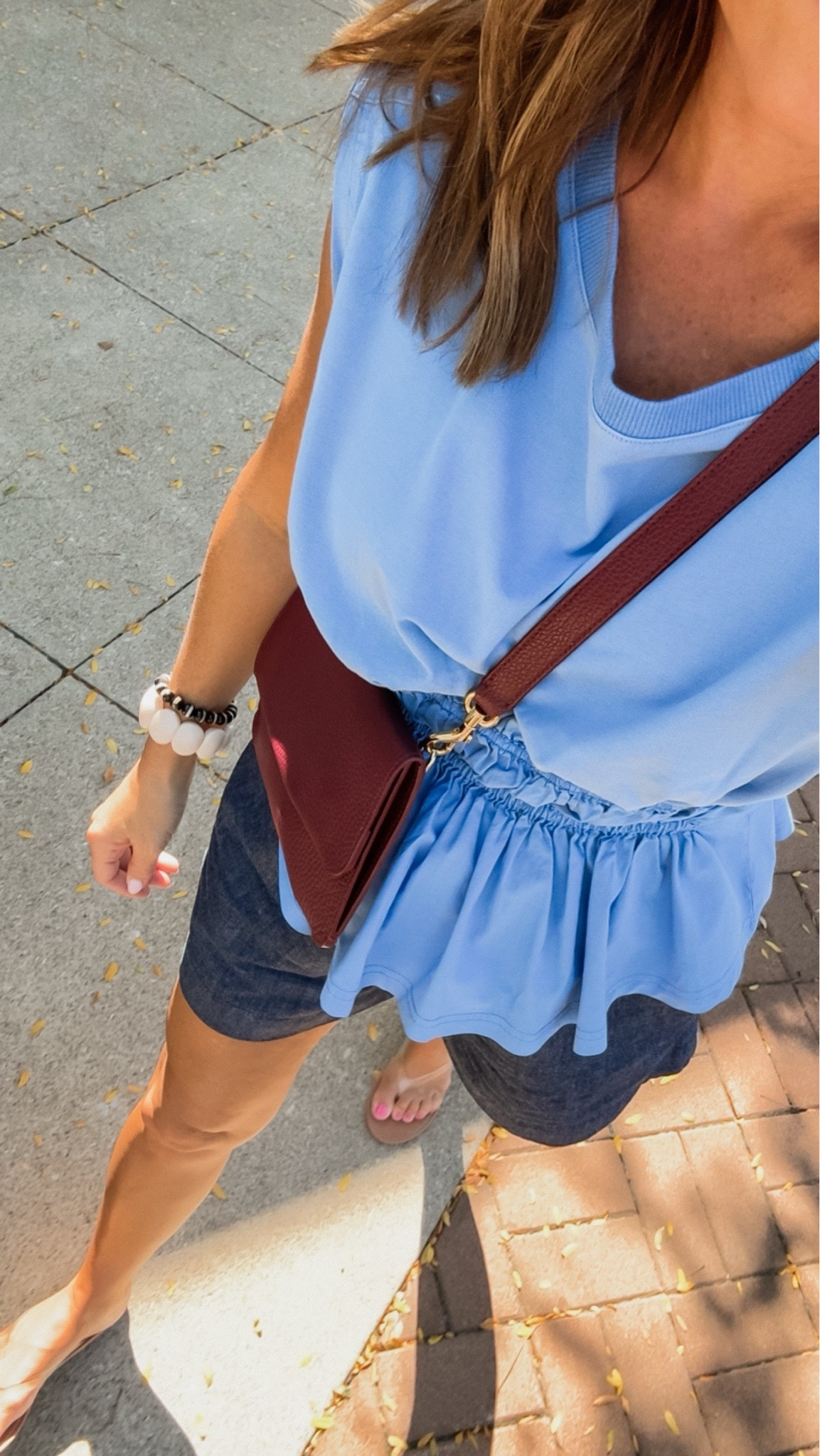 Early Fall Saturday outfit. 
XS tee. 3 colors
Us 2 dark chambray shorts

#LTKmomlife #LTKSeasonal #LTKOver40