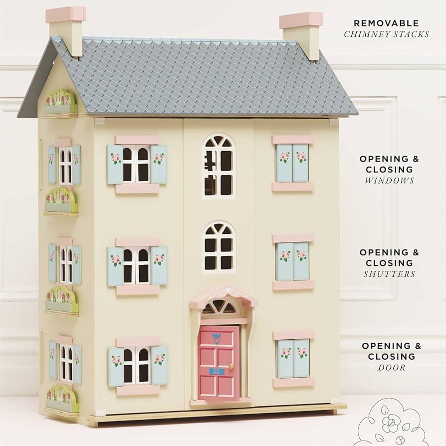 Le Toy Van - Gorgeous Cherry Tree Hall Large 4 Storey Wooden Doll House Play Set For Girls or Boy... | Amazon (US)