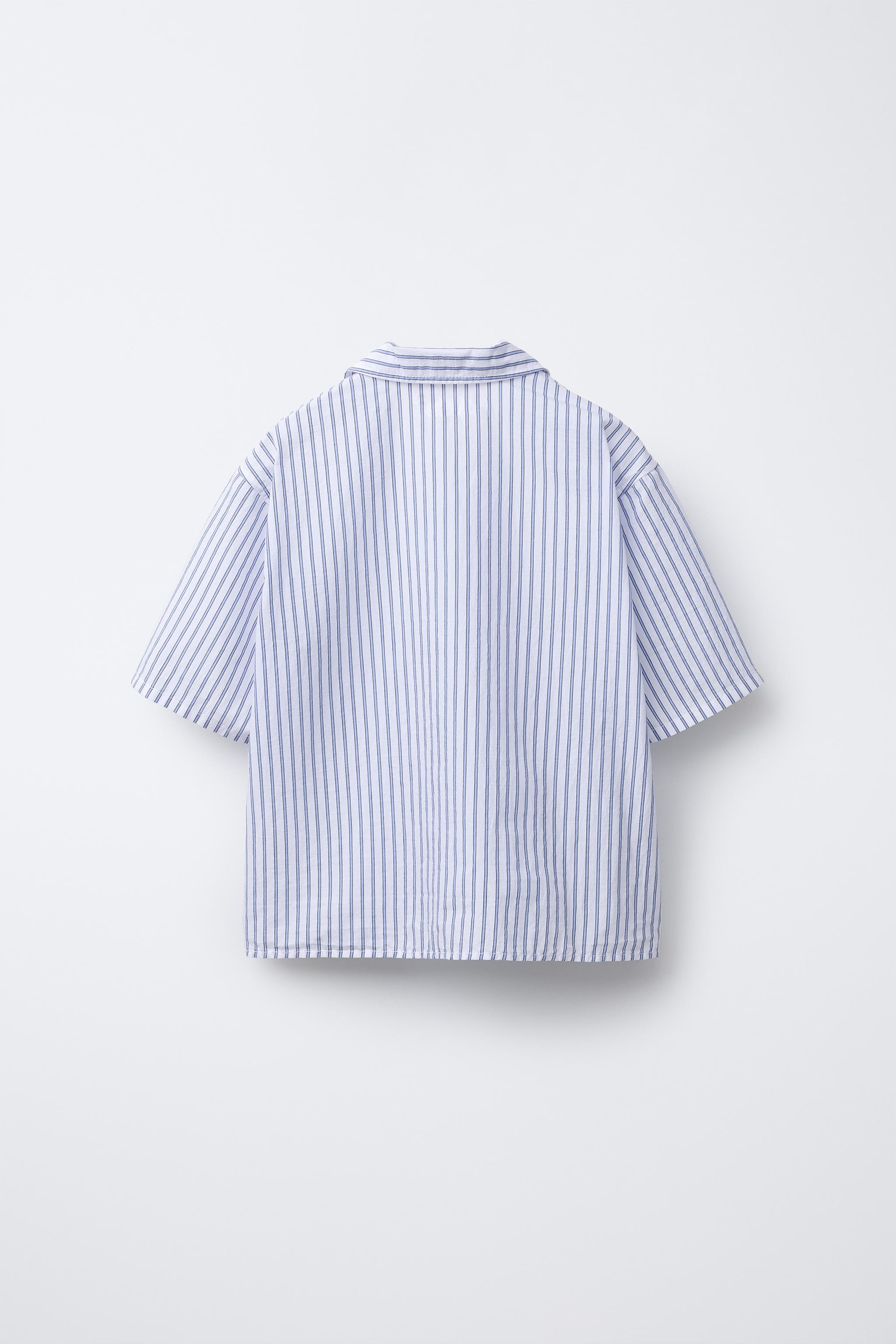 STRIPED SPREAD COLLAR SHIRT | Zara US