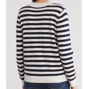 Bobeau navy/white striped embroidered heart pullover sweater size XS NWT | Poshmark