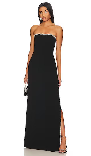 Embellished Collins Gown in Black Rhinestone Dress Black Gown Strapless Dress Fall Gown Fall Gowns | Revolve Clothing (Global)