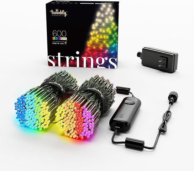 Twinkly Strings 600 LED RGB+White, LED Light String, in- and Outdoor Smart Multicolor LED Lights,... | Amazon (US)
