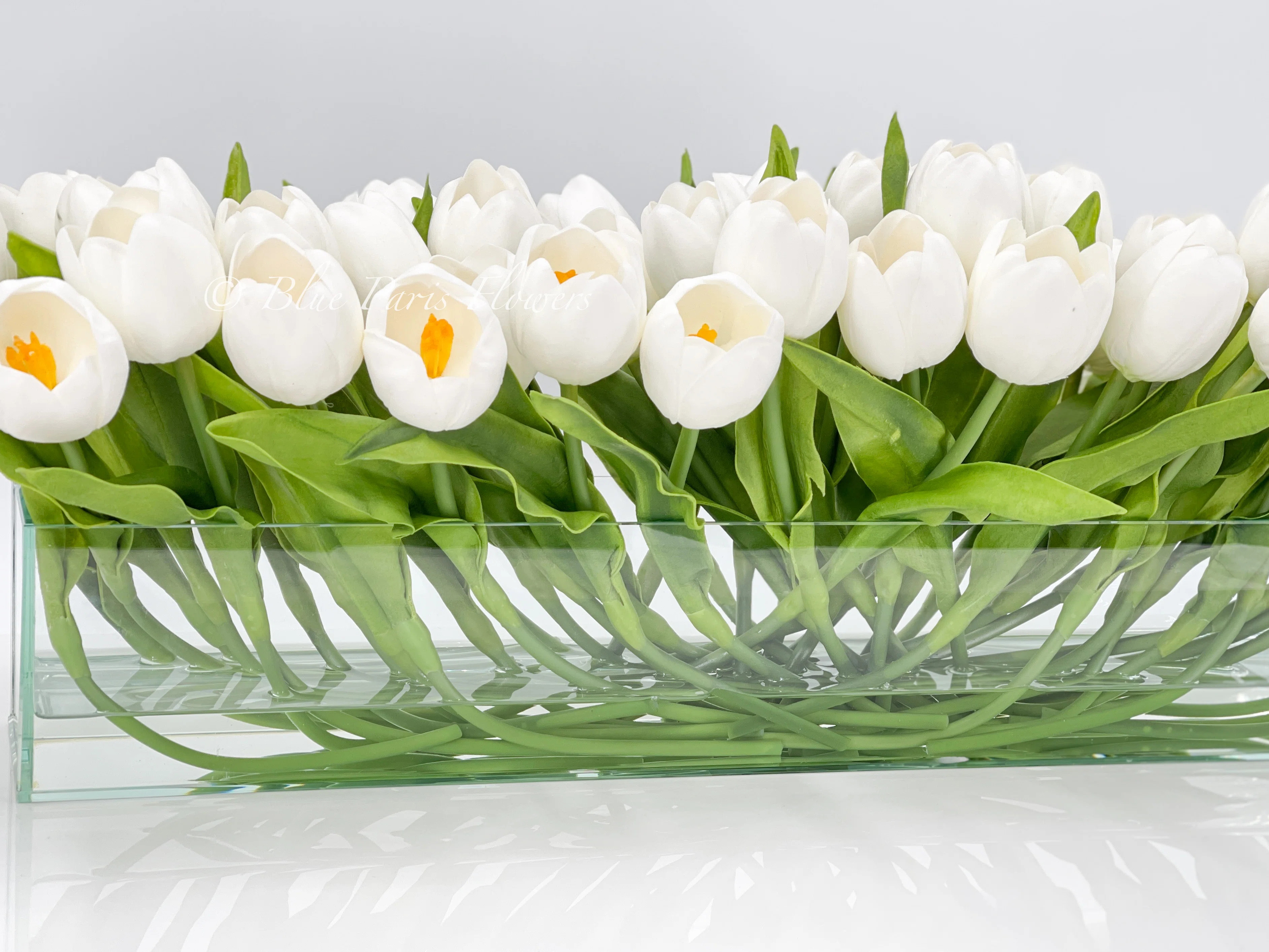Blue Paris Flowers Tulips Centerpiece in Vase | Wayfair | Wayfair North America