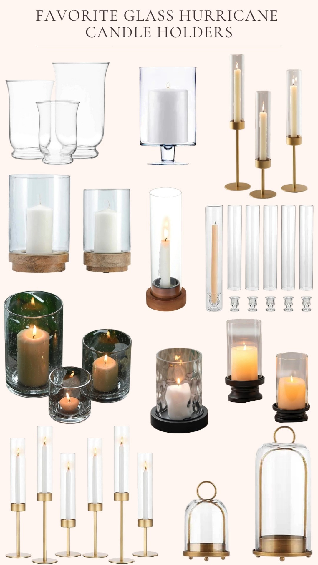  

 I’m seeing glass hurricane candle holders everywhere and I love them! 

I want these glass and gold taper holders to go in the middle of my table with a garland. Such an easy centerpiece that can be used for thanksgiving and Christmas!

I love battery operated candles. I have a couple of different sets that look very realistic  

#LTKHome #LTKFindsUnder50
