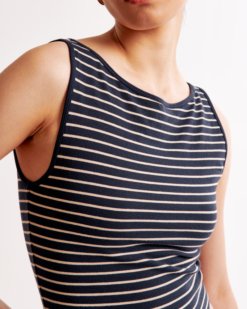 Cotton-Blend Seamless Fabric Boatneck Top | Abercrombie & Fitch (US)