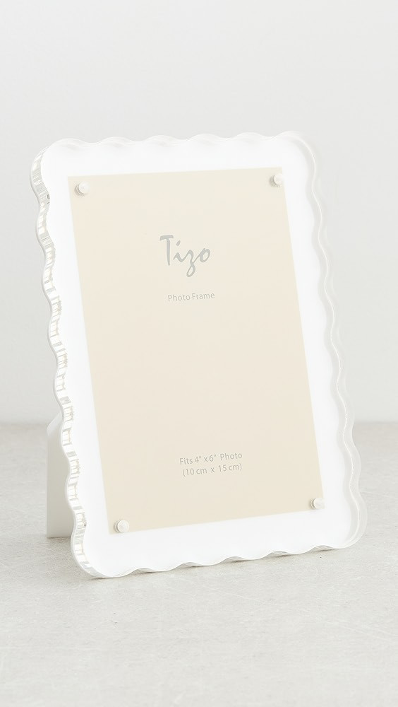 Lucite Frame Wave Design White 4x6 | Shopbop