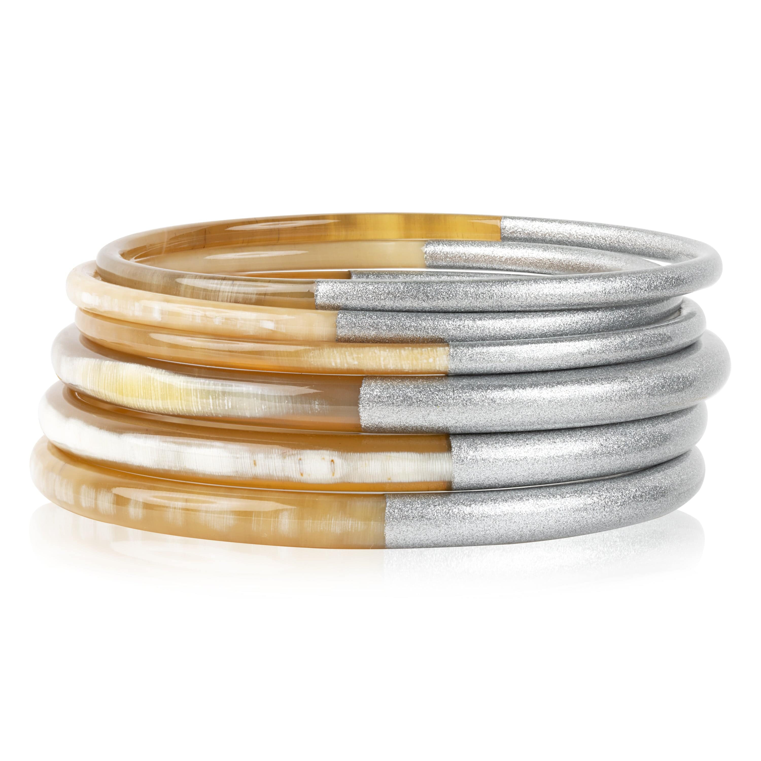 Metallic Silver Mix Bangle Set | Sunshine Tienda