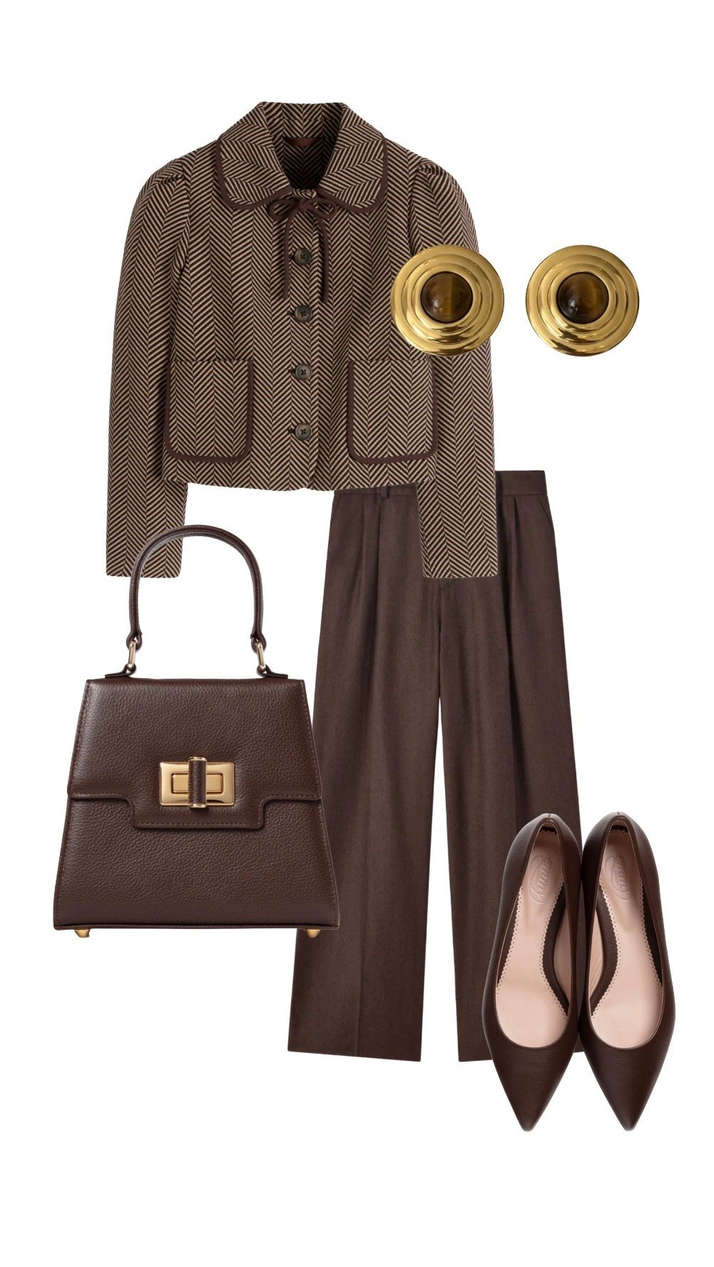 You don’t have to work in an office to rock this utterly sophisticated autumn look partnering a brown herringbone jacket from Boden (guaranteed sell out), the Rampling wool wide leg trousers by With Nothing Underneath WNU and stunning brown leather accessories by Emmy London. The earrings set it off perfectly and add that final touch of class 🤎✨

Branscombe Wool Herringbone Jacket with Bow - NEW at Boden

Mable Top Handle Bag and Lulu Pointed Flat Shoes both in high quality Chocolate Brown Leather - Emmy London 

Comp Large Round Stud Earrings in Tigers Eye and Gold - (ON SALE) Latelita at Wolf & Badger 

#LTKluxury #LTKeurope #LTKshoes #LTKbag

#LTKuk #LTKautumn #LTKluxury