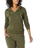 Amazon Essentials Women's Classic-Fit Long-Sleeve Open V-Neck Hooded Sweatshirt | Amazon (US)
