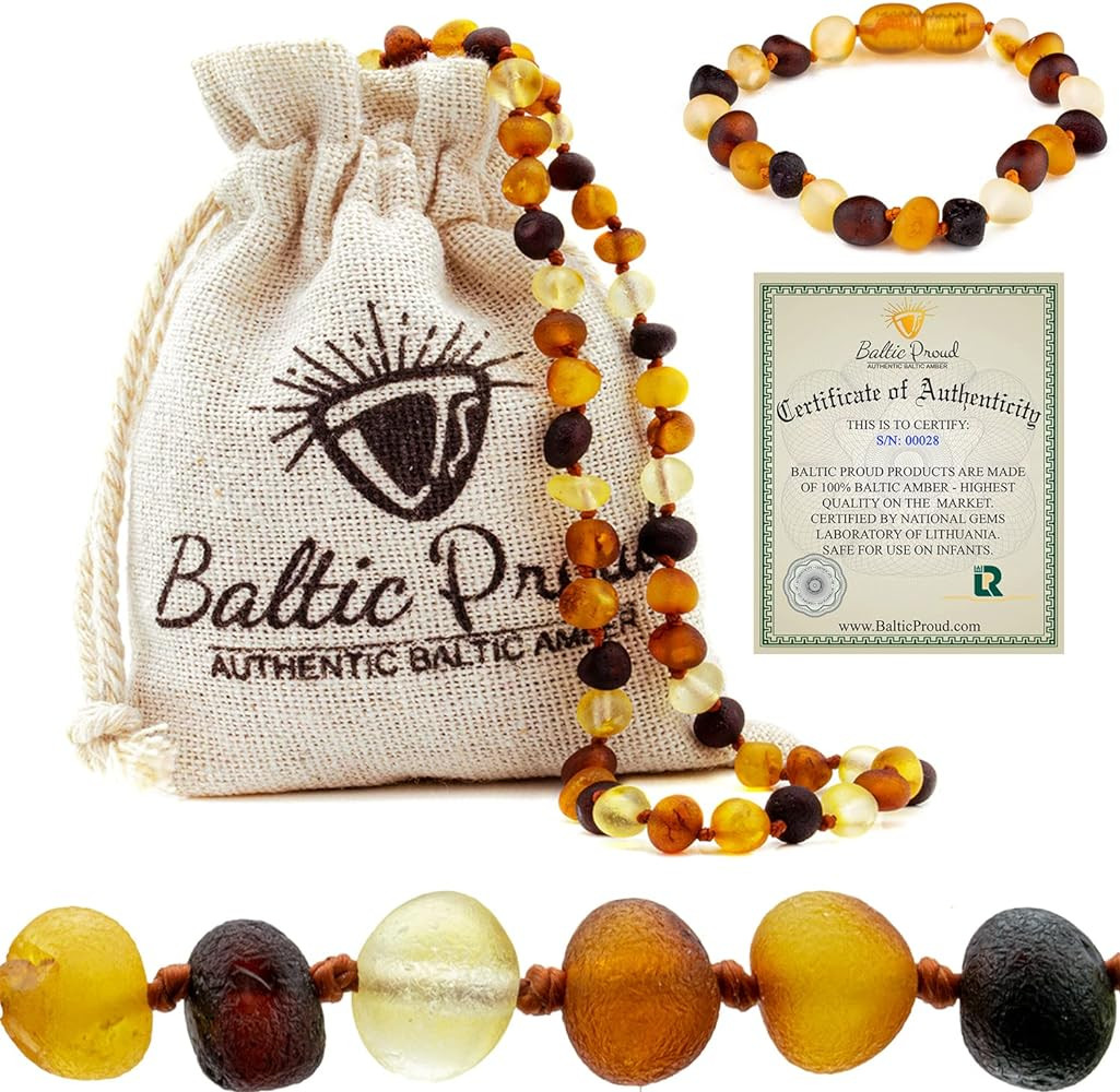 Baltic Proud Raw Amber Necklace and Bracelet Gift Set (Unisex Multi 12.5 Inches/5.5 Inches) - Cer... | Amazon (US)