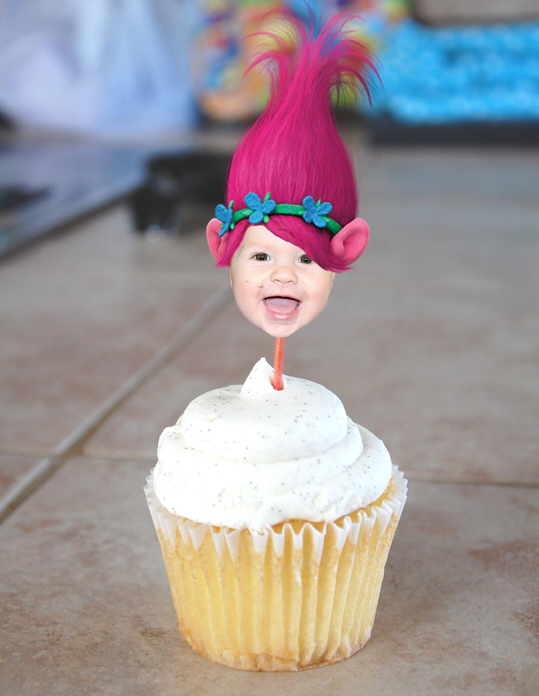 Trolls Inspired Poppy Photo Birthday Cupcake Toppers - Digital File | Etsy (US)