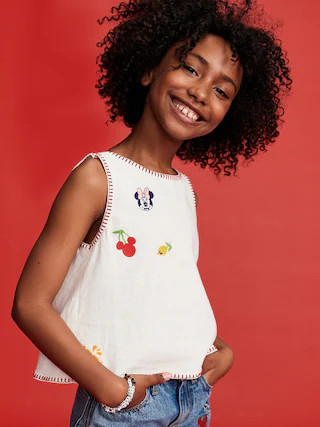 Old Navy x Disney© Sleeveless Linen-Blend Top for Girls | Old Navy (US)