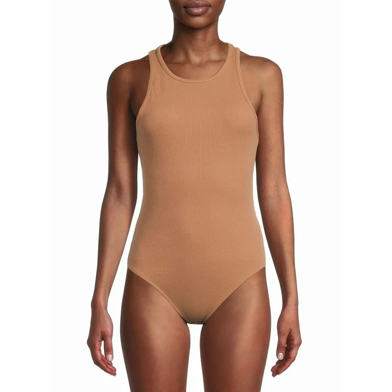 Time and Tru Women's Halter Rib Bodysuit | Walmart (US)