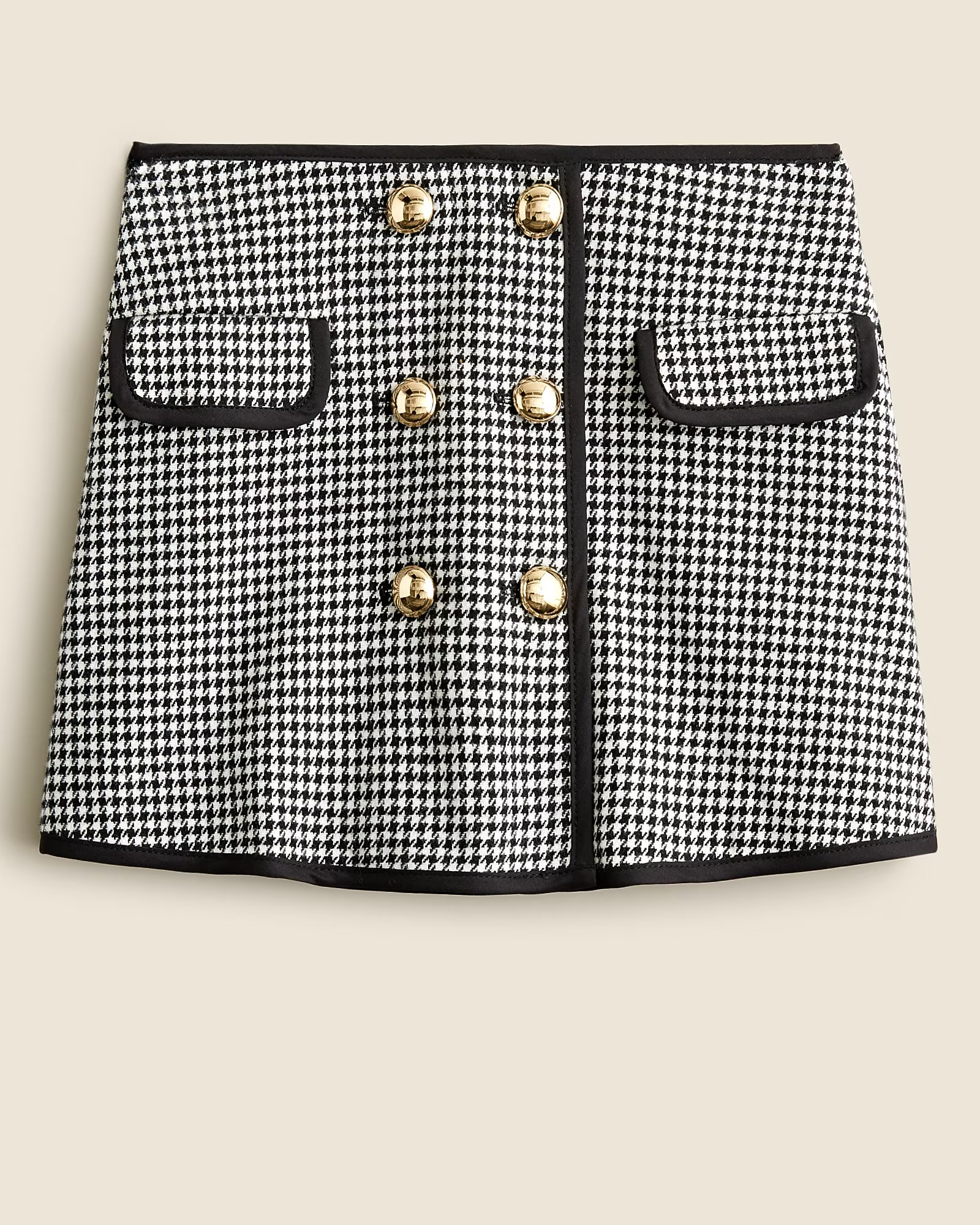 Girls' button-front skirt in houndstooth | J. Crew US