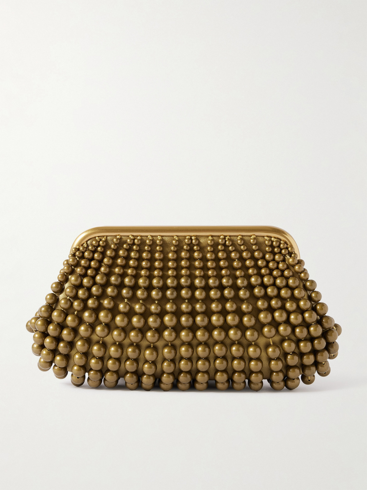 Cult Gaia - Nia Mini Beaded Metallic Leather Clutch - Gold | NET-A-PORTER (US)