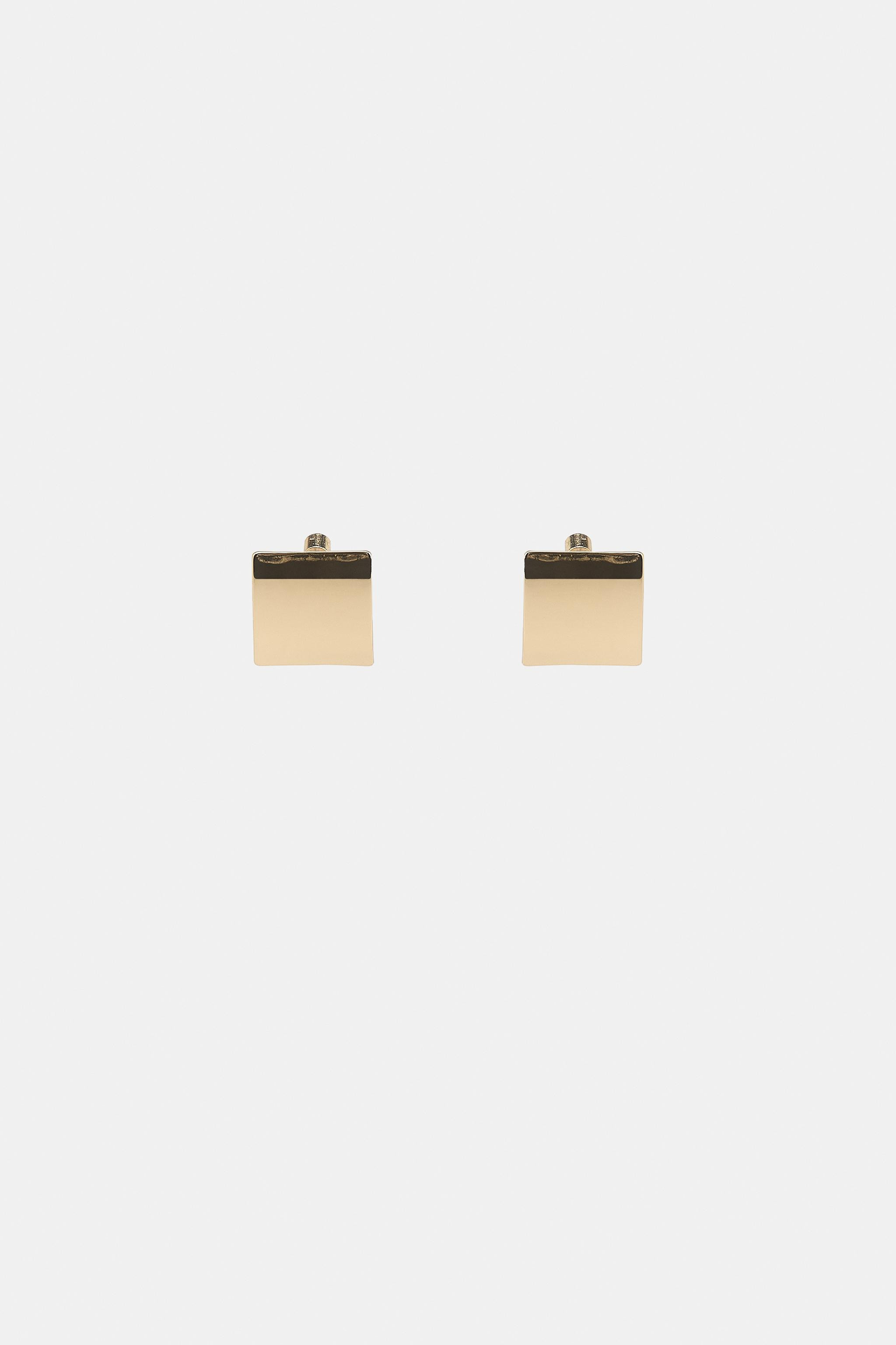 MINIMAL SQUARE EARRINGS | Zara US