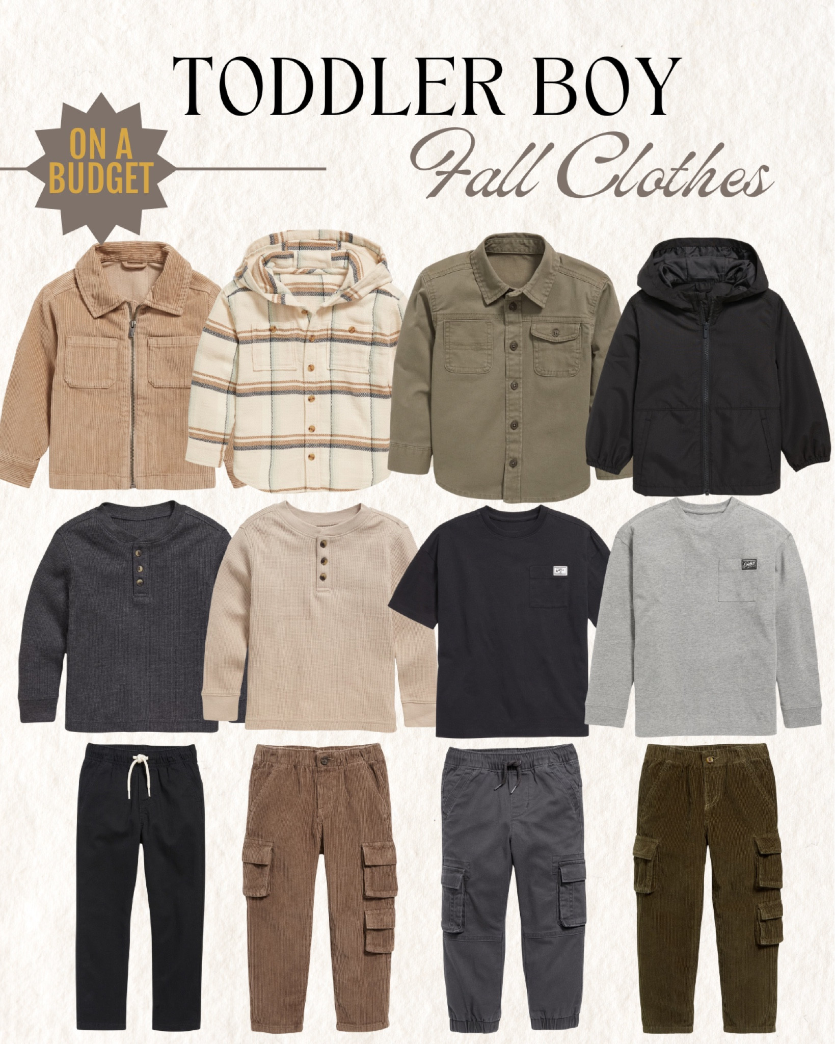 Can you believe these toddler boy clothes are ALL from Old Navy?! All budget friendly, and many are on sale! 

fall toddler boy clothes, toddler boy clothes on a budget, fall boy clothes, cute toddler boy clothes, toddler boy skater style, toddler boy surfer style, toddler boy sale

#LTKSaleAlert #LTKFallSale #LTKKids