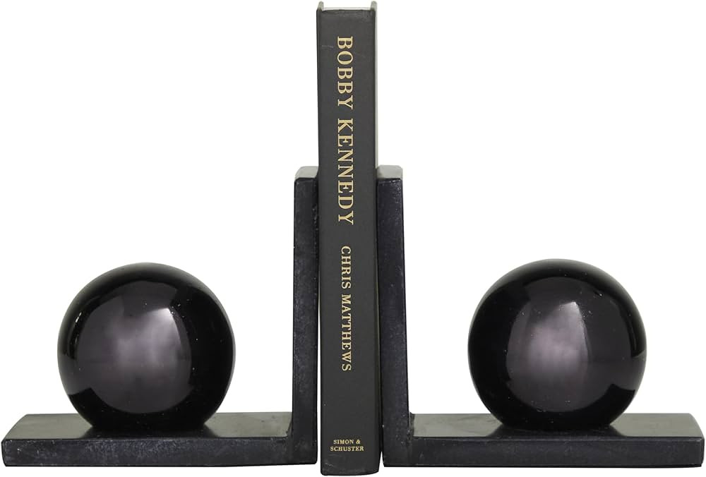 CosmoLiving by Cosmopolitan Marble Decorative Bookends Orb 7 lbs Non Skid Bookends, Set of 2 Offi... | Amazon (US)