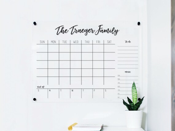 Monthly Acrylic Calendar With Week View  Monthly Weekly | Etsy | Etsy (US)
