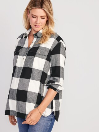 Maternity Utility Flannel Boyfriend Shirt | Old Navy (US)