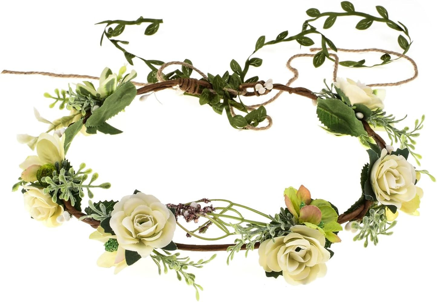 Love Sweety Succulent Flower Crown Eucalyptus Halo Wedding Floral Headband Photo Prop | Amazon (US)