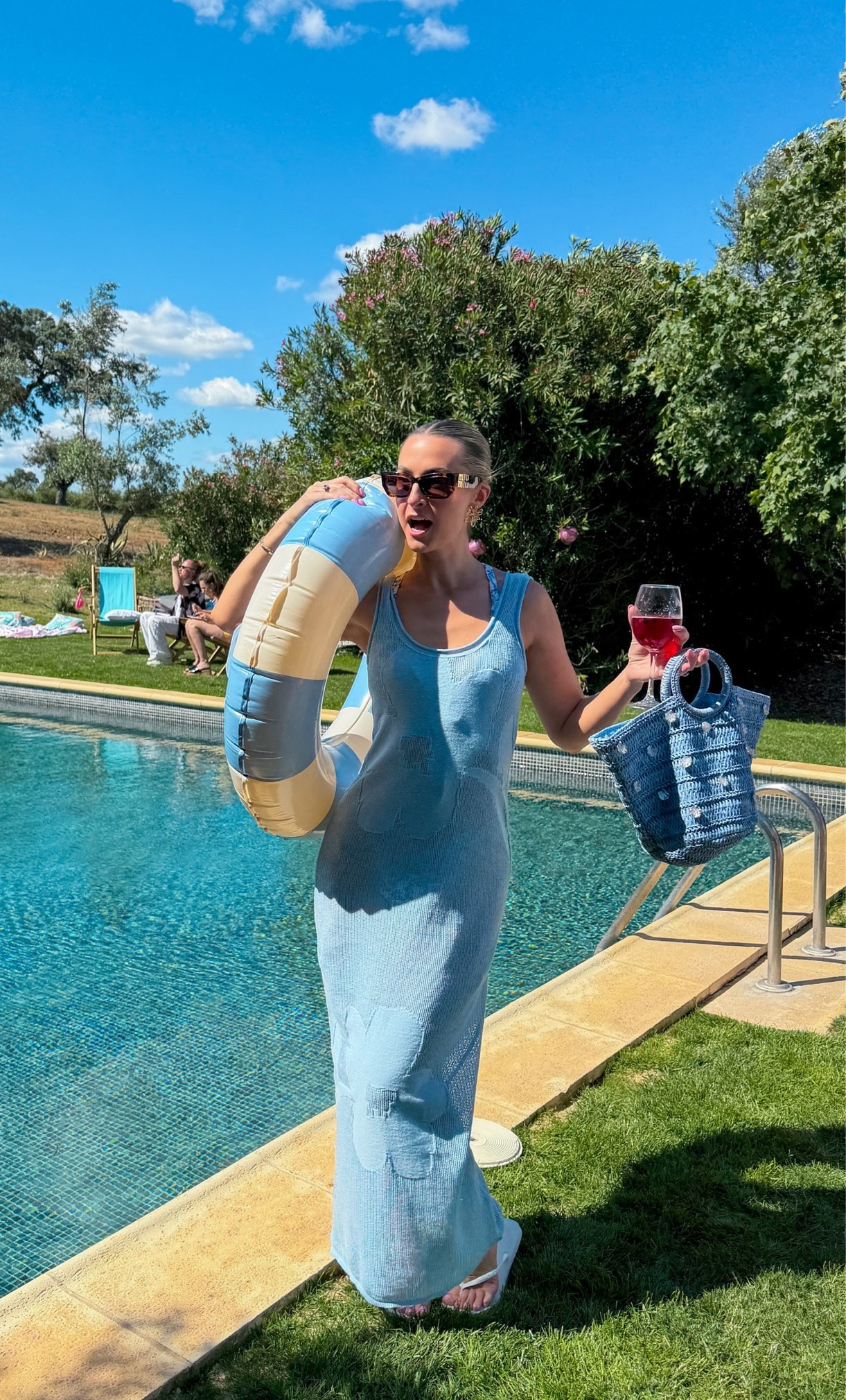 Pool day cover up outfit. It is slightly sheer but if you wanted to wear as a dress just wear a slip. It was so comfy and didn’t make me too hot at all! 

Beach cover up 
Blue pool outfit 
Maxi beach dress

#LTKuk #LTKsummer #LTKtravel