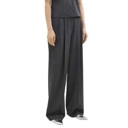 Theory womens Double Pleat Wool-Blend Pant 4 Grey | Walmart (US)