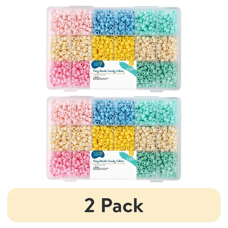 (2 pack) Hello Hobby - Pastel Pony Bead Box - 2300 Pieces - USHH6478 | Walmart (US)