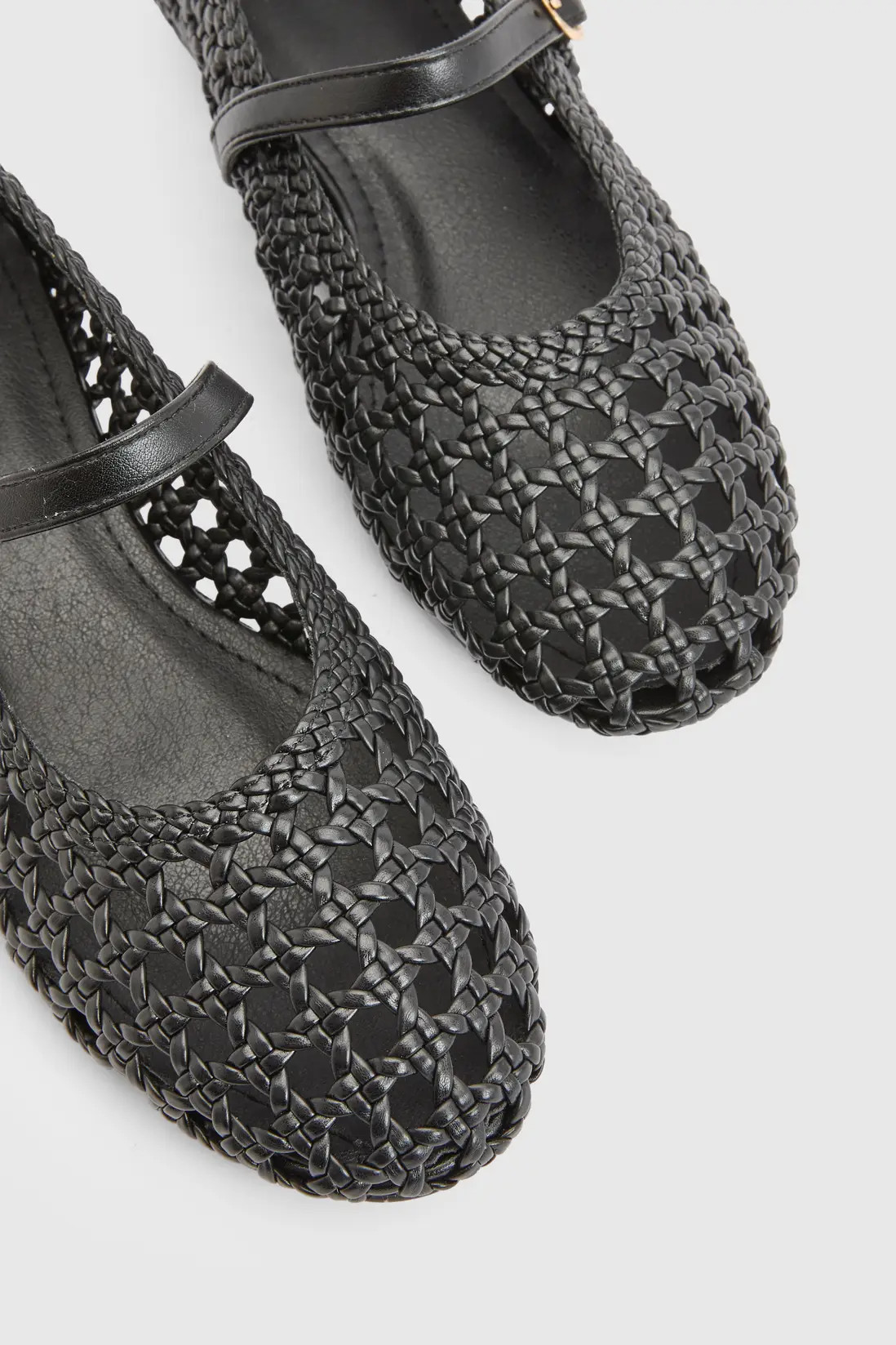 Black Woven Mary Jane Ballet Flats | Boohoo | Boohoo.com (UK & IE)