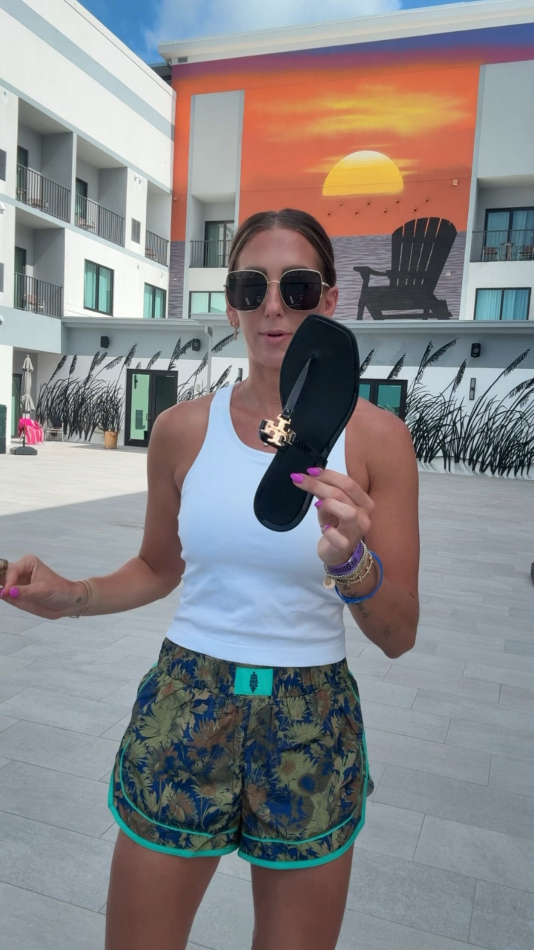 Tank-small
Shorts-small
Sandals-7 (size down)

#LTKStyleTip #LTKShoeCrush #LTKSaleAlert