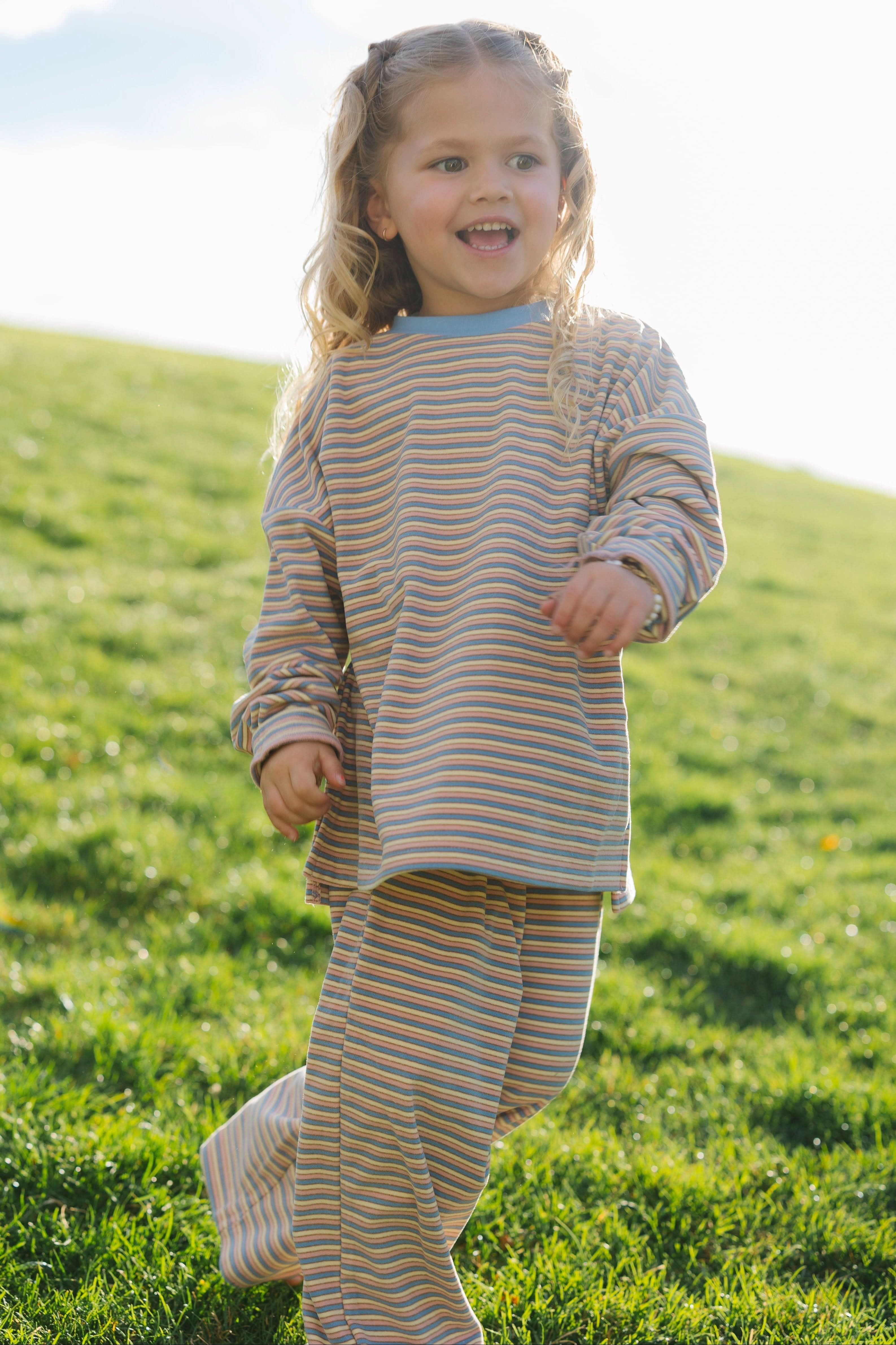 Cutie Modest Everyday Kid's Stripe Set - Classic Knit | Called To Surf