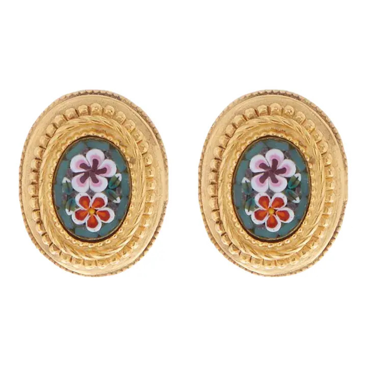 Renata 24K Gold Electroplate Earrings - 2 Pieces | Chairish