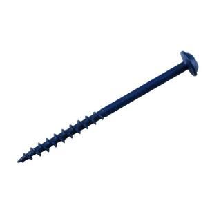 #8 x 2-1/2 in. Square Blue Ceramic Plated Steel Washer Head Pocket Hole Screws (50-Pack) | The Home Depot