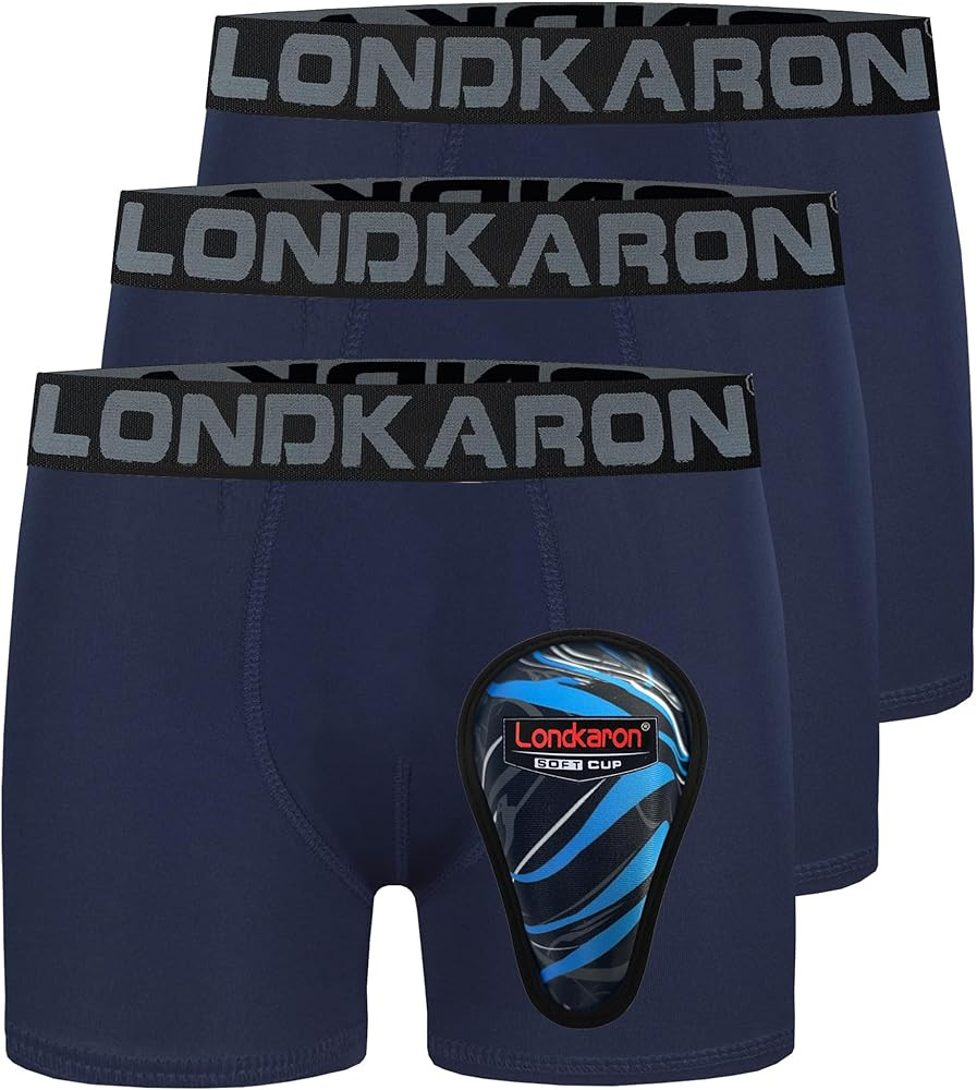 3-Pack Youth Boys Stretch Boxer Briefs w/Soft Protective Cup, Elite Boxer Jock for Baseball & Foo... | Amazon (US)