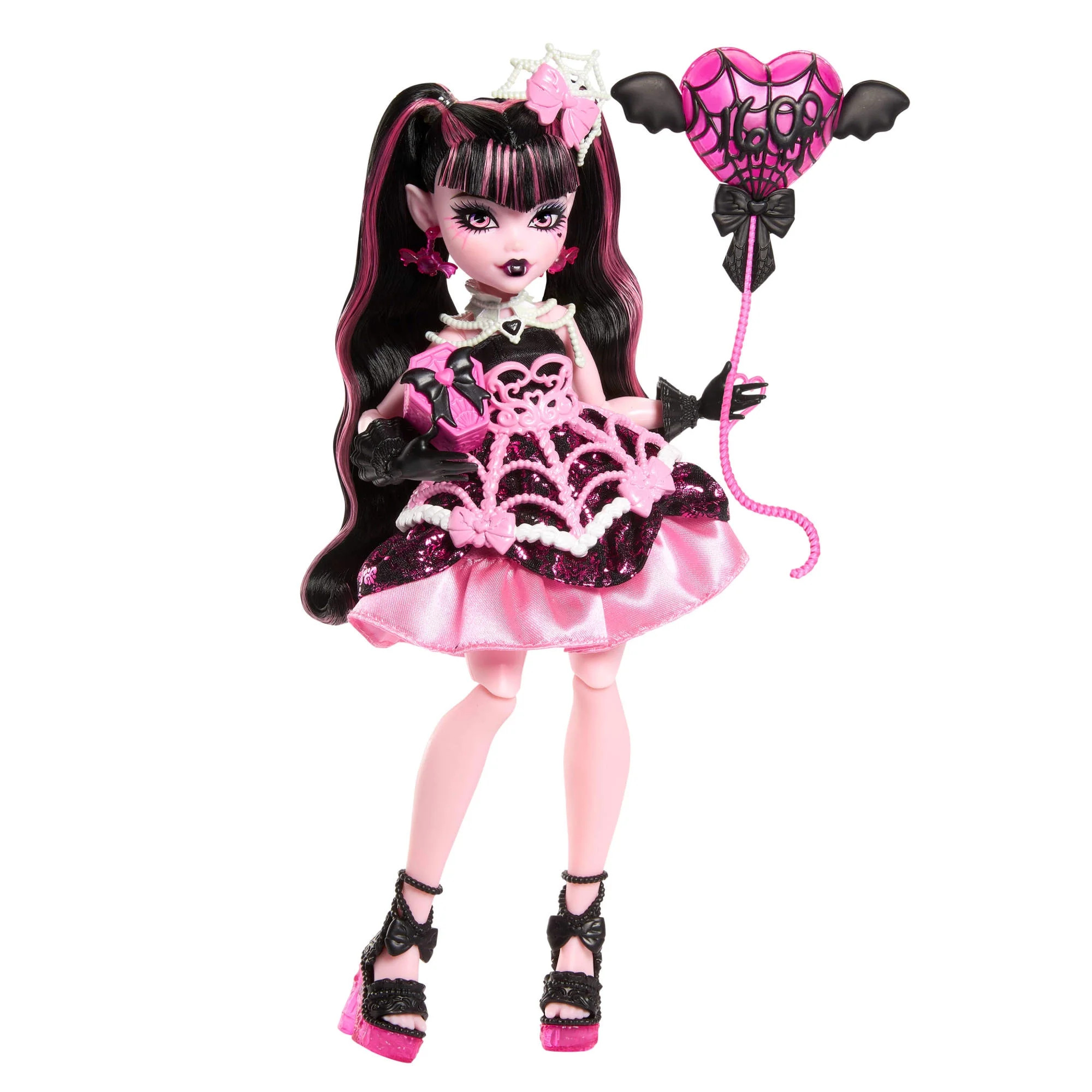 Monster High Scary Sweet Birthday Draculaura Doll in Party Dress with Balloon & Gift | Walmart (US)