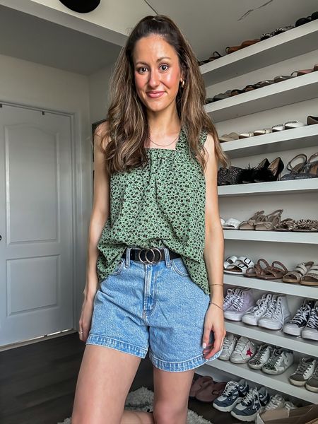 Black belt with gold buckle, floral tank, and gold earrings - all from Amazon! 🖤

Black and gold belt // green floral tank // summer date night outfit // casual summer outfit // summer top under $30 // Abercrombie dad shorts 

#LTKFindsUnder50 #LTKSeasonal #LTKStyleTip