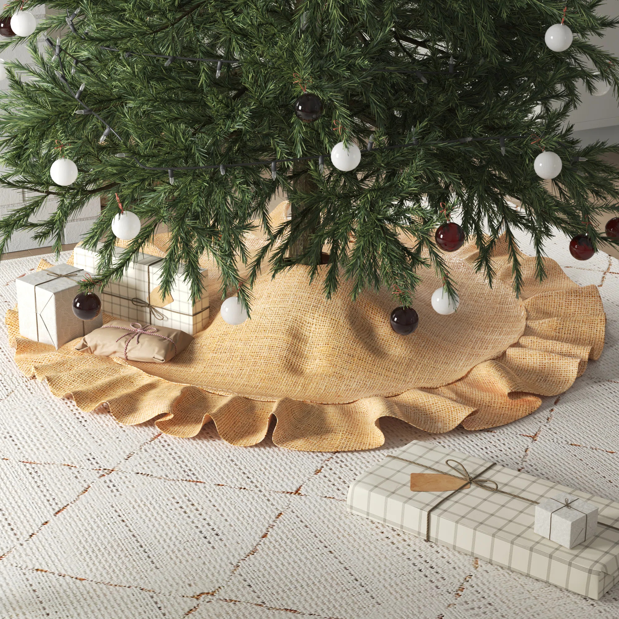 Sloane Solid Color Burlap Tree Skirt | Wayfair North America