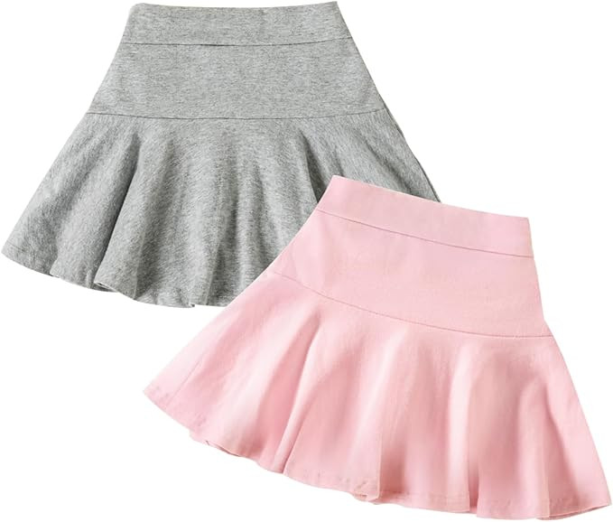 Neutocd Toddler Little Girls Skirts Skorts Elastic Flared Plain Pleated Tennis Skater Skirts for ... | Amazon (US)