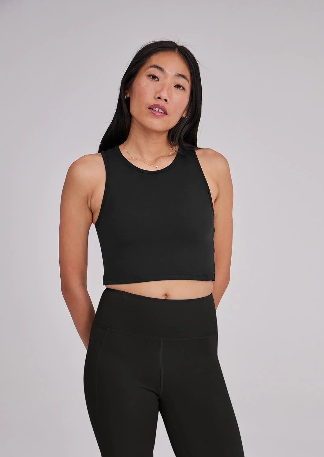 Black Stretch Super Crop | Girlfriend Collective